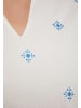 DreiMaster Damen Kleid in Wollweiss Blau