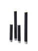 MARELIDA LED Stabkerzen Flamme Echtwachs 2er Set in schwarz - H: 25cm