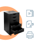 relaxdays Rollcontainer in Schwarz - (B)40 x (H)78 x (T)40 cm