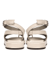 CESARE GASPARI Plateausandalen aus Leder in Beige