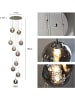ZMH Pendelleuchte 10-flammige G9 in bernstein Glas und Kristall L41cm x H215cm