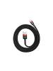 Wisam® Baseus QC3.0 2.4A Schnell-Ladekabel Lightning Kabel 2,4A 1m schwarz-rot