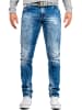 Cipo & Baxx Herren Straight Fit Jeans Stonewashed in Blue