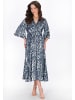 faina Women Dress in blue multicolor leo