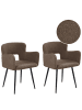 Beliani 2er-Set Esszimmerstuhl SANILAC in Braun/Schwarz