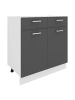VCM  Küchenschrank B 80 cm Unterschrank Schublade Esilo in Weiß / Anthrazit