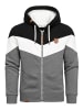 Amaci&Sons Sweatjacke im Block-Design ARDMORE in Schwarz/Anthrazit/Weiß