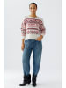 Oui Pullover in white red
