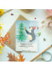 Mr. & Mrs. Panda Grußkarte Pinguin Weihnachtsbaum Design mit Spruch in Weiß