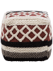 Beliani Pouf SAGAR in Bunt/Braun/Rot - (W) 48 x (H) 42 x (L) 48 cm