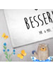 Mr. & Mrs. Panda Gästehandtuch Igel Blumen mit Spruch in Weiß