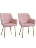 SONGMICS 2er-Set: Esszimmerstuhl in Pastellrosa - (B)62.5 x (H)85 x (T)60 cm