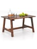 COSTWAY Gartentisch Massivholz rechteckig 90 x 55 x 50 cm in Braun