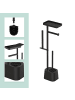 relaxdays WC Garnitur in Schwarz - (B)29 x (H)65,5 x (T)11,5 cm