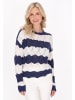 Usha Women Sweater in navy offwhite