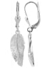 Adeliás Damen Ohrhänger Feder aus 925 Silber mit Zirkonia in silber