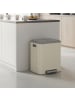 SONGMICS Mülleimer Powe in Beige - (B)33.2 x (H)49.4 x (T)41.7 cm - 2 x 15 L