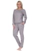 NORMANN Langarm Schlafanzug Pyjama Bündchen Tupfen Optik in Allover1