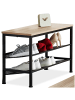 tectake Schuhregal Derry 75,5 x 30,5 x 45,5 cm, Industrial Holz hell, Eiche Sonoma