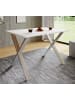 VCM  Premium Holz Esstisch Küchentisch Xona X 110x80 in Silber / Weiß