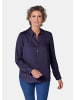 GOLDNER Kurzgröße:  Hemdbluse Hemdbluse mit durchgehender Knopfleiste in marine
