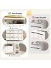 ABRIHOME Ausziehbarer Sideboard mit 360° Drehfunktion und Stauraum in Weiß