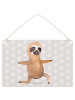 Mr. & Mrs. Panda Deko Schild Faultier Yoga ohne Spruch in Grau Pastell