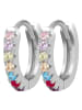 Adeliás Damen Ohrringe – Klappcreole aus 925 Silber mit Zirkonia in silber