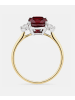Diamant L'éternel Ring, mit synth. Rubin, 375 Gelbgold