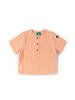 Little Green Radicals Short Sleeved Henley Top in Pink
