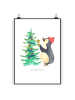 Mr. & Mrs. Panda Poster Pinguin Weihnachtsbaum ohne Spruch in Weiß