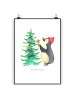 Mr. & Mrs. Panda Wandposter Pinguin Weihnachtsbaum ohne Spruch in Weiß