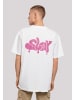 F4NT4STIC Heavy Oversize T-Shirt SLAY Jugenwort Pink in weiß