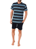 NORMANN Kurzarm Schlafanzug Pyjama Shorty Streifen in blau