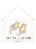 Mr. & Mrs. Panda Deko Schild Otter Hände halten mit Spruch in Transparent