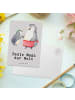 Mr. & Mrs. Panda Postkarte Pinguin Beste Mami der Welt mit Spruch in Grau Pastell