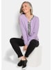 GOLDNER Cardigan aus Baumwolle, Rundhals in flieder