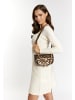 faina Damen Schultertasche Im Metallic-Look in Dunkelgold
