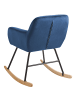 Beliani Schaukelstuhl LIARUM in Blau/Schwarz/Braun - (W) 60 x (H) 82 x (L) 74 cm