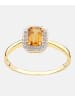Diamant L'éternel Cluster-Ring aus 375 Gelbgold mit Diamant mit Citrin