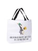 Mr. & Mrs. Panda Shopper Tasche Pinguin Bier mit Spruch in Weiß