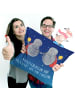 Mr. & Mrs. Panda Lounge Kissen Sternzeichen Zwilling mit Spruch in Sternenhimmel Blau