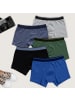 LOREZA 10er Set Boxershorts - Streifen - Schwarz 116-122