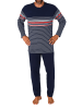 NORMANN Langarm Schlafanzug Pyjama Streifen in rot
