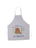 Mr. & Mrs. Panda Schürze Bär Königin mit Spruch in Grau Pastell
