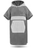 normani Surfer Poncho - Baumwoll Bademantel mit Kapuze Surfer Poncho in Grau/Hellgrau