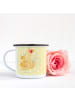 Mr. & Mrs. Panda XL Emaille Tasse Fuchs Mama ohne Spruch in Gelb Pastell