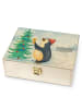 Mr. & Mrs. Panda Teebox Holz Pinguin Weihnachtsbaum Design mit S... in Weiß
