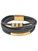 Adeliás Unisex Armband – Lederarmband aus Leder 23 cm in schwarz