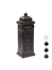 relaxdays Standbriefkasten in Bronze - (B)34,5 x (H)101 x (T)31 cm